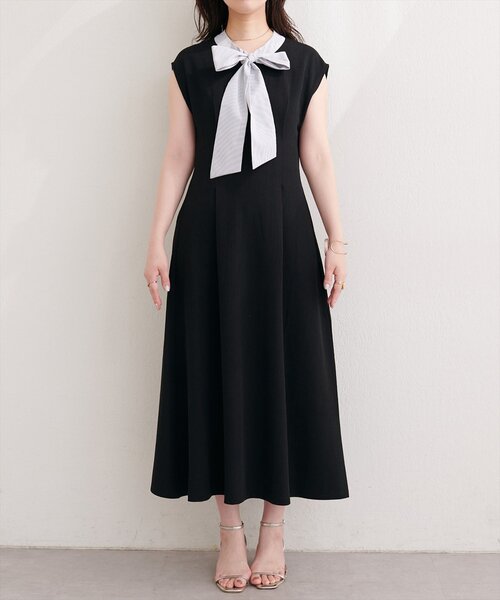 natural couture ワンピース リボン付きノースリワンピース : ZOZOTOWN