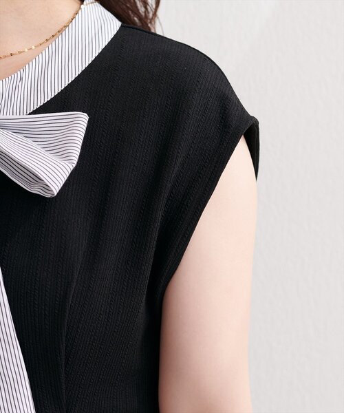 natural couture ワンピース リボン付きノースリワンピース : ZOZOTOWN