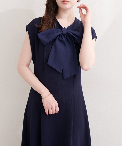 natural couture ワンピース リボン付きノースリワンピース : ZOZOTOWN