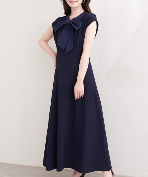 natural couture ワンピース リボン付きノースリワンピース : ZOZOTOWN