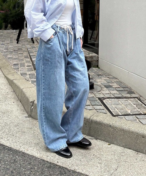 「CANAL JEAN」 デニムパンツ ONE SIZE インディゴブルー レディース_画像2