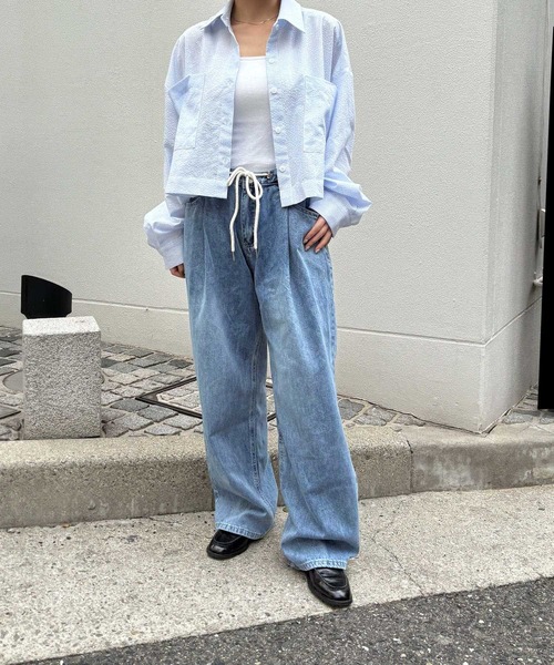 「CANAL JEAN」 デニムパンツ ONE SIZE インディゴブルー レディース_画像4