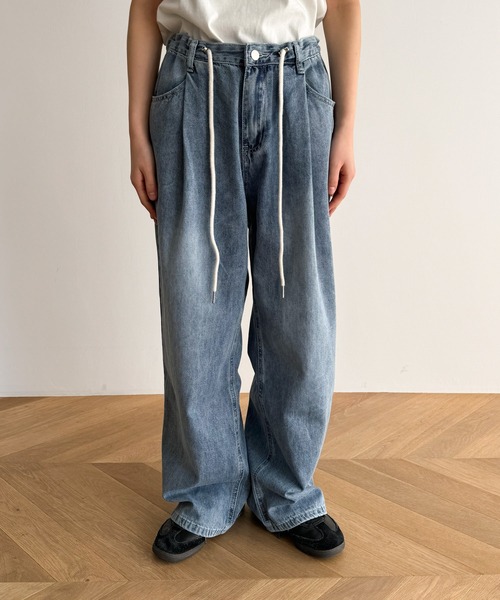 「CANAL JEAN」 デニムパンツ ONE SIZE インディゴブルー レディース_画像5