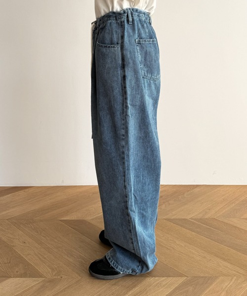 「CANAL JEAN」 デニムパンツ ONE SIZE インディゴブルー レディース_画像6