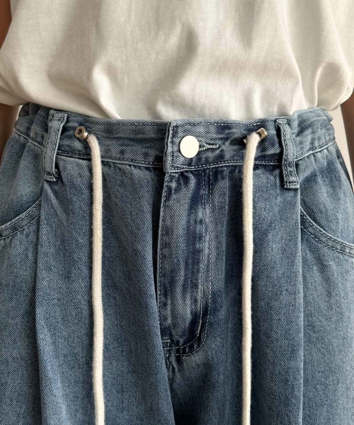 「CANAL JEAN」 デニムパンツ ONE SIZE インディゴブルー レディース_画像8