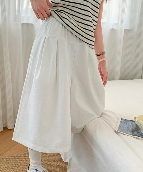 ワイドパンツ ハーフパンツ パンツ 短パン ふんわり広がって軽やかに