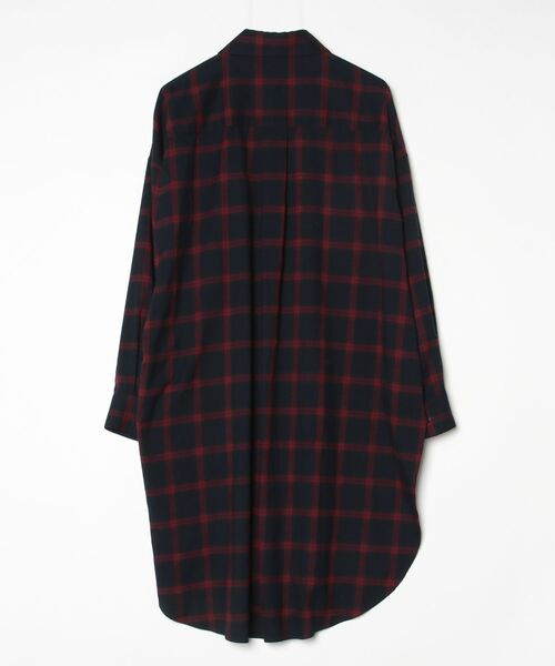 「lot holon」 チェック柄シャツワンピース 44 ブラック レディース_画像2
