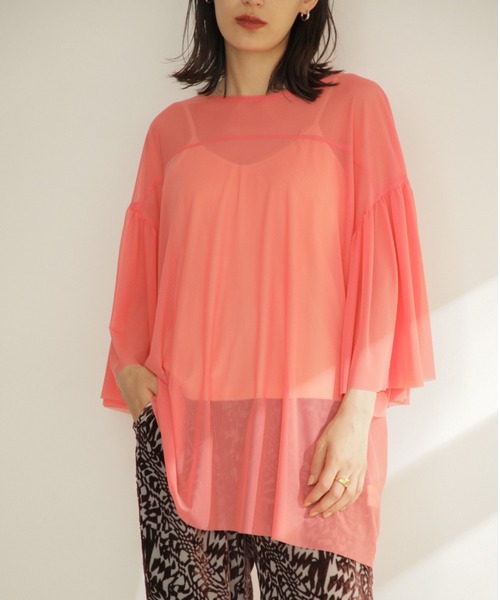 「CREOLME」 7分袖カットソー ONE SIZE ピンク レディース_画像3