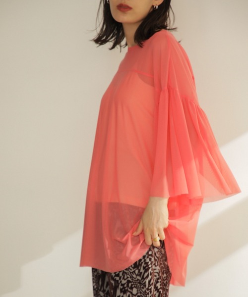 「CREOLME」 7分袖カットソー ONE SIZE ピンク レディース_画像4