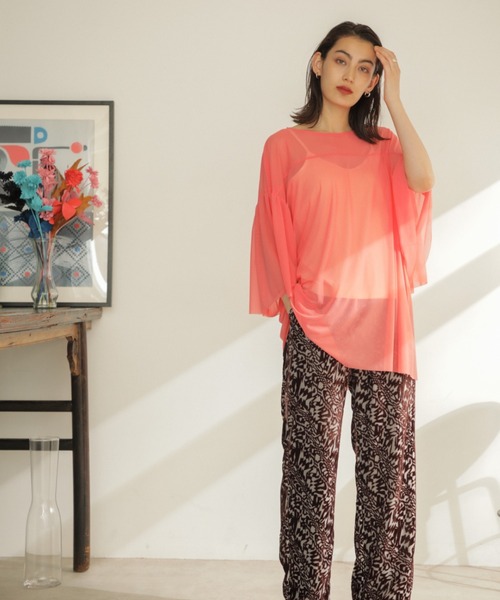 「CREOLME」 7分袖カットソー ONE SIZE ピンク レディース_画像5