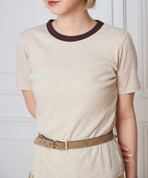 IENA LA BOUCLE（イエナラブークル） tシャツ 半袖 コットンリブハーフ 
