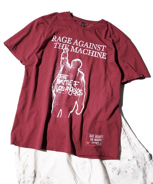 RAGE AGAINST THE MACHINE XL レッド THRIFTY LOOK tシャツ THRIFTY LOOK / スリフティールック ”RAGE
