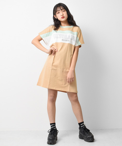 RiCO SUCRE（リコシュクレ） ワンピース ブロッキングTシャツ