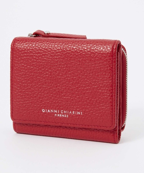 新品同様 ジャンニ キアリーニ コンパクトウォレット レザー レッド 三つ折り財布 赤 0690【中古】GIANNI CHIARINI GIANNI CHIARINI（ジャンニ キアリーニ） 財布 GIANNI CHIARINI GRAIN