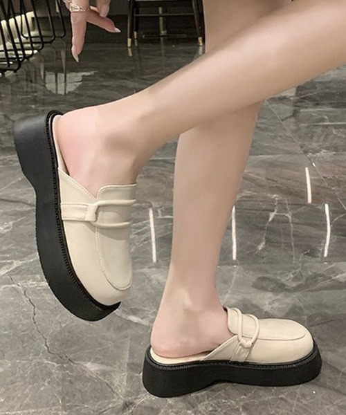 STYLEBLOCK サンダル 厚底ローファー風ミュールサンダル