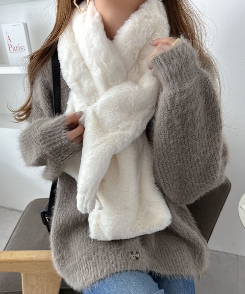 andme（アンドミー） マフラー ストール フェイクエコファーマフラー