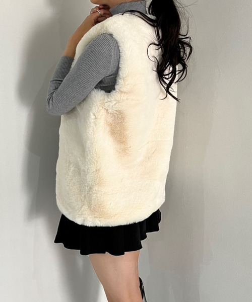 Jewelobe（ジュエローブ） ベスト ジレ フェイクファーベスト