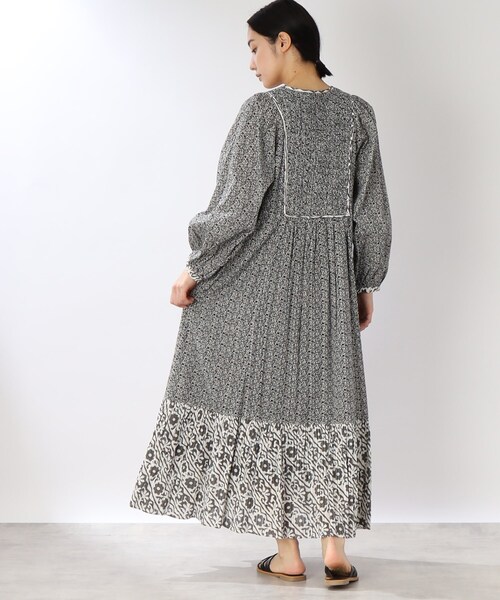 ワンピース 【Sara mallika/サラマリカ】フラワープリントバイカラードレス Sara mallika/サラマリカ THE SHOP ショップ