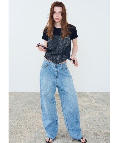 tシャツ A'GEM/9 × .kom「 FANCY CLUB/ファンシークラブ」 TIE-DIE RIBBON LAYERED TEE/タイダイリボ FANCY CLUB tシャツ A'GEM/9 × .kom「 CLUB/ファンシークラブ