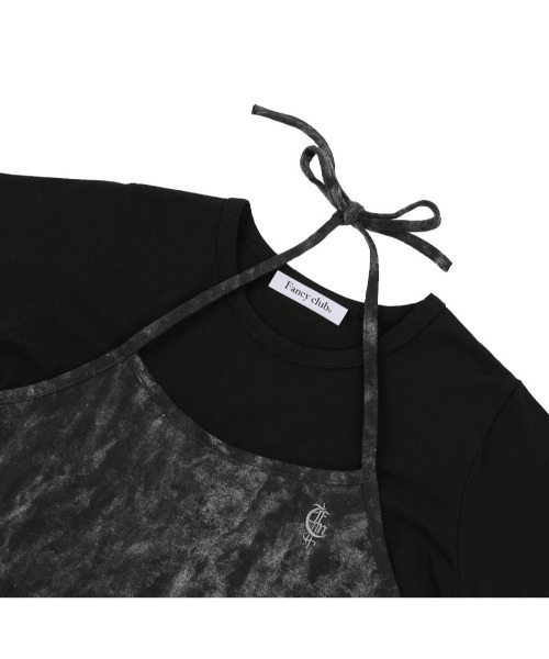 tシャツ A'GEM/9 × .kom「 FANCY CLUB/ファンシークラブ」 TIE-DIE RIBBON LAYERED TEE/タイダイリボ FANCY CLUB tシャツ A'GEM/9 × .kom「 CLUB/ファンシークラブ