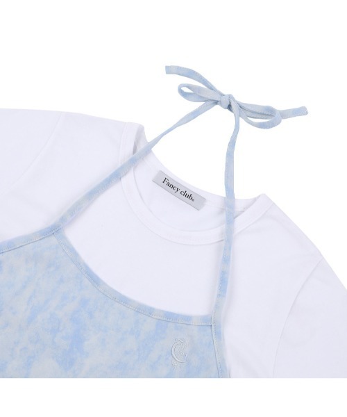 tシャツ A'GEM/9 × .kom「 FANCY CLUB/ファンシークラブ」 TIE-DIE RIBBON LAYERED TEE/タイダイリボ FANCY CLUB tシャツ A'GEM/9 × .kom「 CLUB/ファンシークラブ