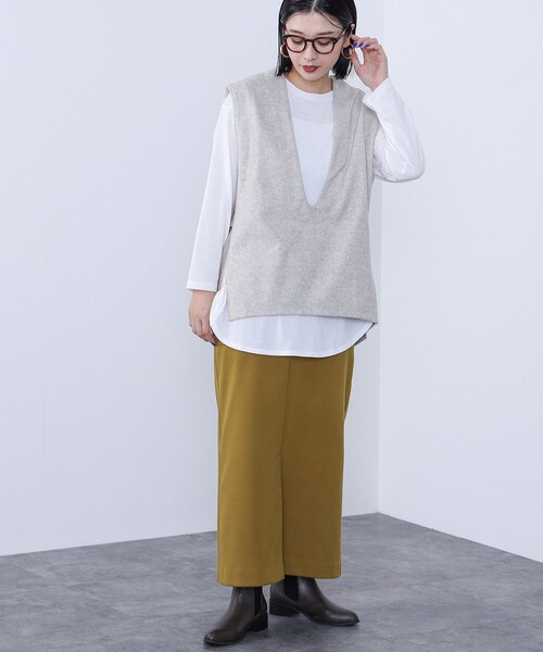 tシャツ BEAMS HEART / Vネックベスト×ロングTシャツ セット レディース BEAMS HEART tシャツ / Vネックベスト×ロングTシャツ セット