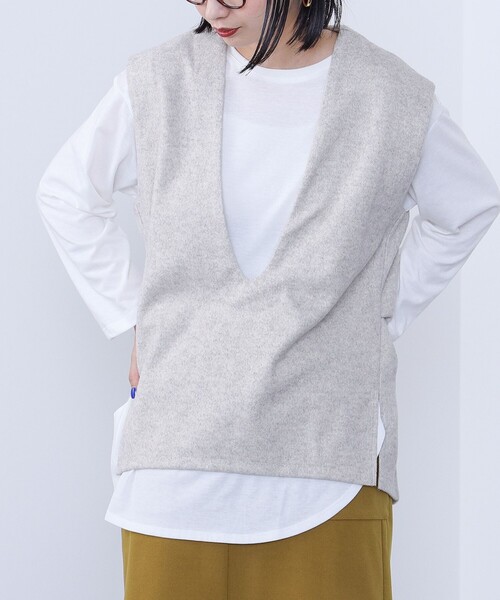 tシャツ BEAMS HEART / Vネックベスト×ロングTシャツ セット レディース BEAMS HEART tシャツ / Vネックベスト×ロングTシャツ セット