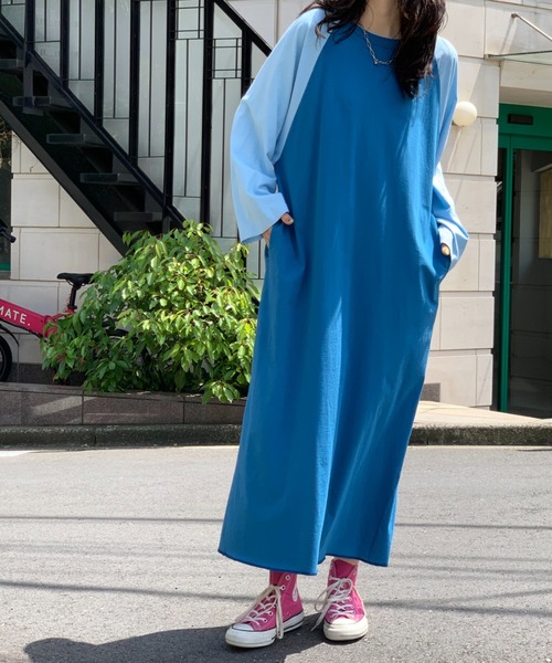 mi via loca ワンピース ビッグスリーブ ラグランTシャツワンピース