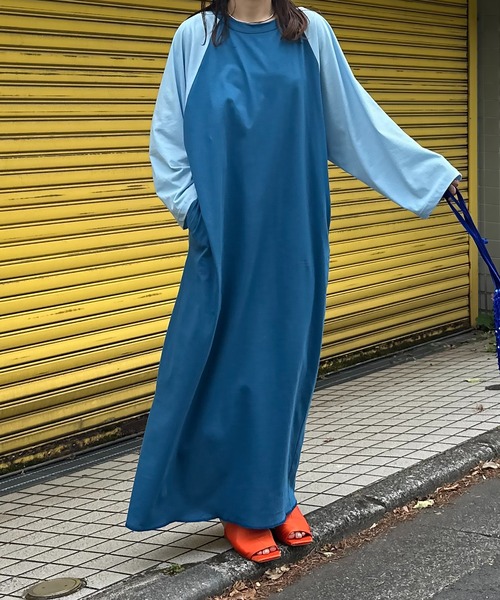 mi via loca ワンピース ビッグスリーブ ラグランTシャツワンピース