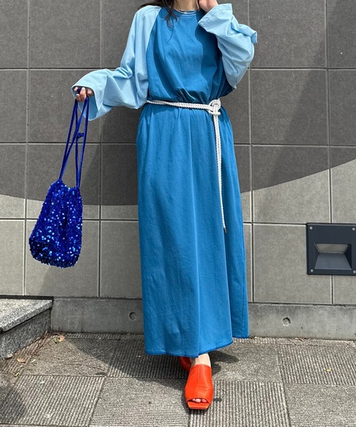 mi via loca ワンピース ビッグスリーブ ラグランTシャツワンピース