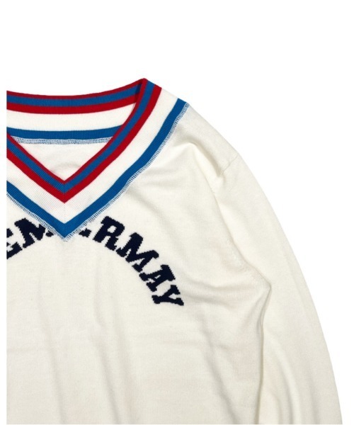 DECEMBERMAY（ディセンバーメイ） セーター ニット Vneck college logo