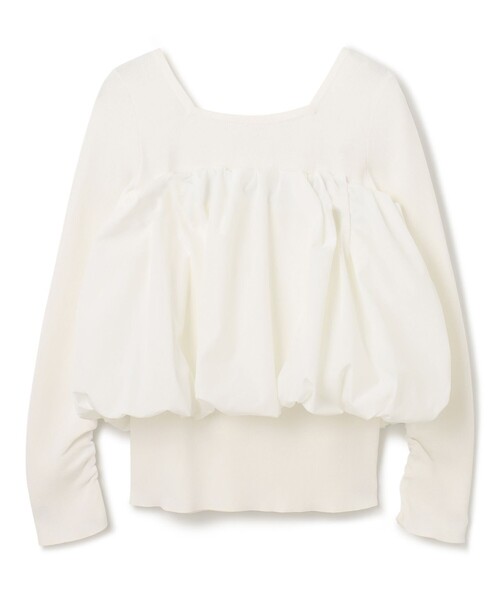 GRACE CONTINENTAL ニット セーター タフタケープ付ニットトップ