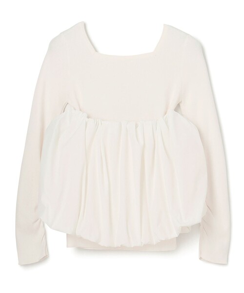 GRACE CONTINENTAL ニット セーター タフタケープ付ニットトップ