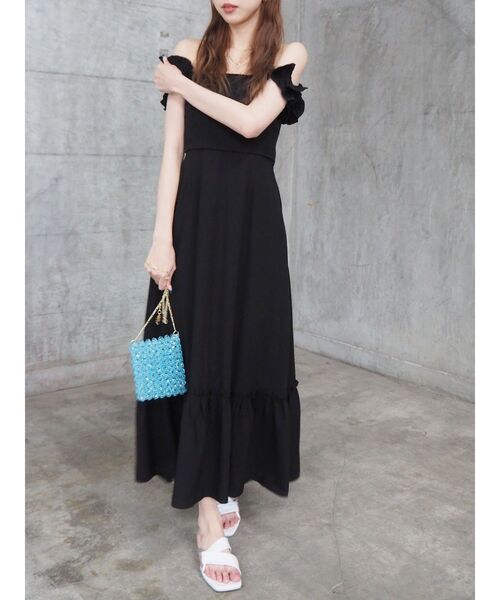 シビラ　新品　変形 3way フリル カシュクール ロング ワンピース 華やかな存在感☆フリル付きクロスカシュクールマキシワンピース