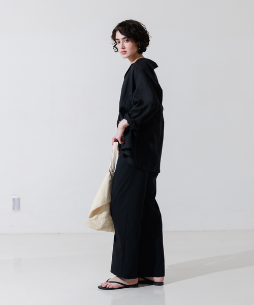 ぴのき　リネンサロペット Rouge vif サロペット オーバーオール リネンライクストレッチ
