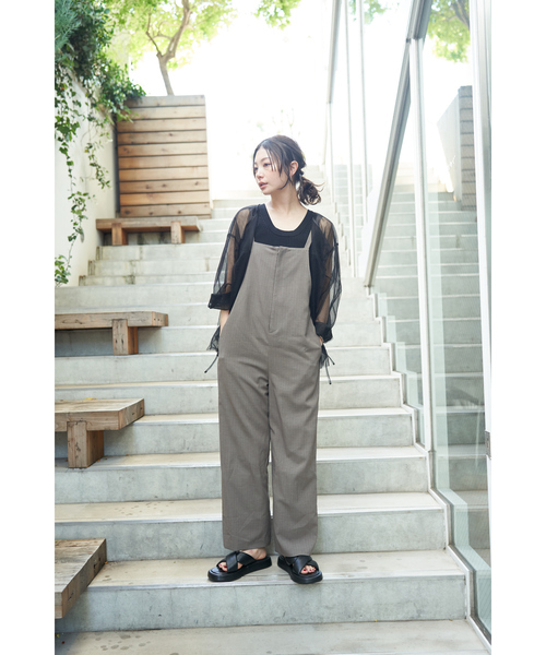 Rouge vif サロペット オーバーオール リネンライクストレッチ