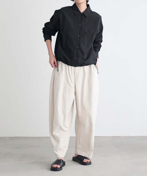for/c ブラウス シャツ 撥水UVカットナイロンヴィンテージシャツ