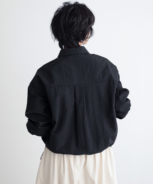 ブラウス シャツ ナイロンブルゾンシャツ レディース for/c ブラウス シャツ 撥水UVカットナイロンヴィンテージシャツ