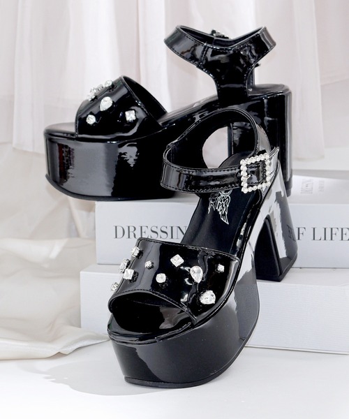 リエディ ビジュー付き厚底サンダル リエディ Re:EDIT [大きいサイズ有