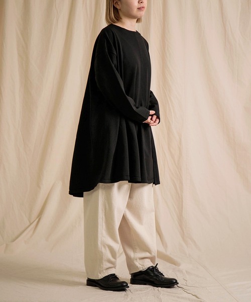 ダ*ー様 ♡♡アルベロベロブラックの半袖ニットチュニック 未使用に近い綺麗です♡ Brocante tシャツ 「Brocante / ブロカント」 ハイゲージニット ペタル