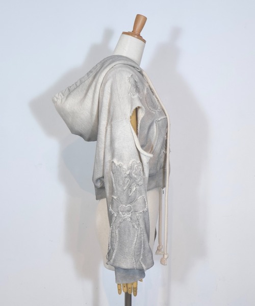 パーカー rurumu:/ルルムウ/Ainsel applique gradation hoodie レディース メンズ rurumu: パーカー rurumu:/ルルムウ/Ainsel applique gradation