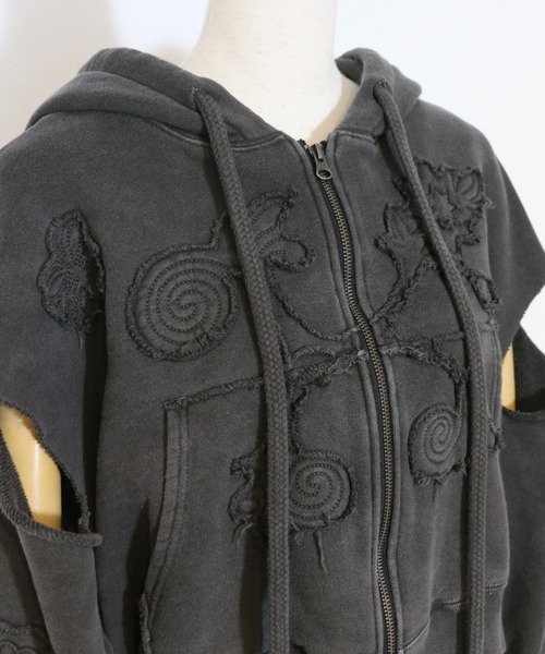 トップス rururmu:Anisel applique gradation hoodie rurumu: 24AW Ainsel applique gradation hoodie ivory - boys