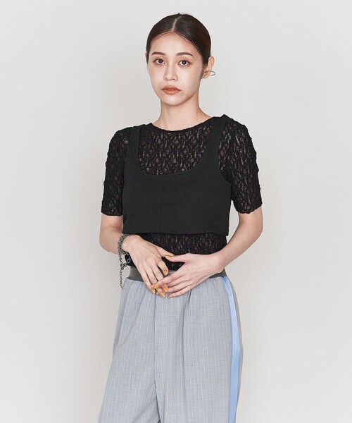 tシャツ Tシャツ 「ASTRAET」ジャカード ショートタンクトップ レディース