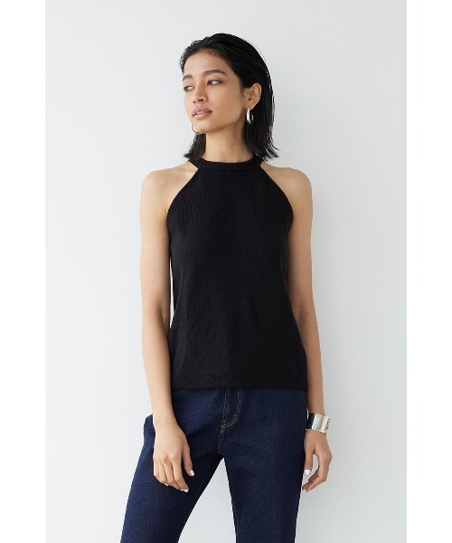 ALEXIA STAM タンクトップ ノースリーブ Halterneck Back Slit