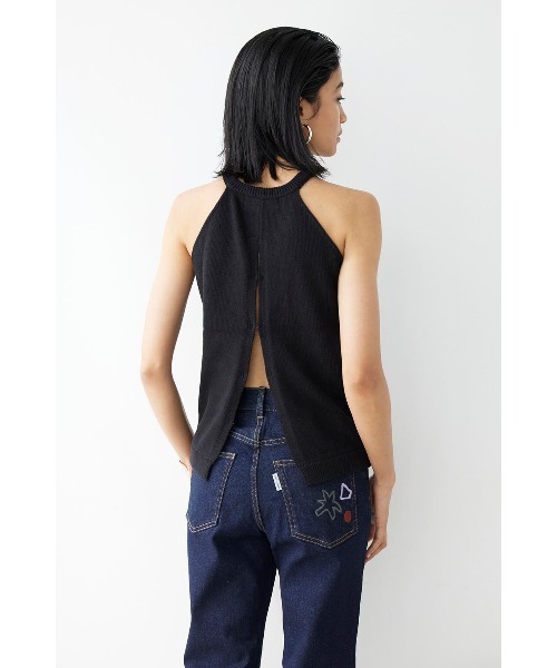 ALEXIA STAM (アリシアスタン) バックスリットタンクトップ ALEXIA STAM タンクトップ ノースリーブ Halterneck Back Slit