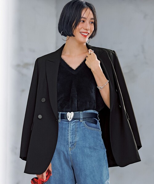 UNFILO ベスト ジレ 「洗える」ナイロンシャギー レディース