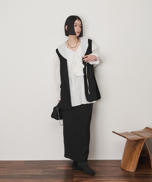 Shelly island（シェリーアイランド） スカート タックロングスカート