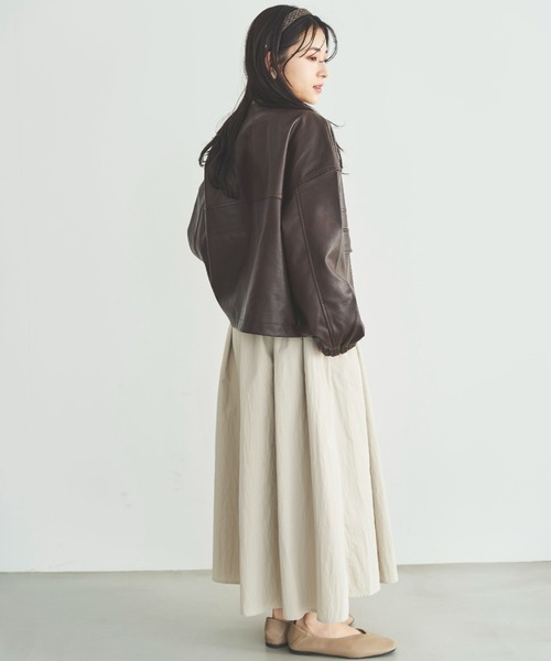 【極美品】 ブルネロクチネリ　レザー　カシミヤ　ノーカラージャケット　ブルゾン m67704153933_1.jpg?1718080073