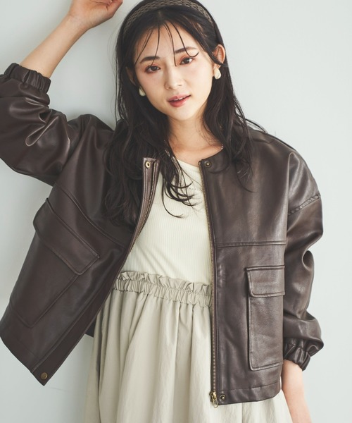mil ブルゾン アウター 「150cm前後の小柄さんサイズ」フェイク