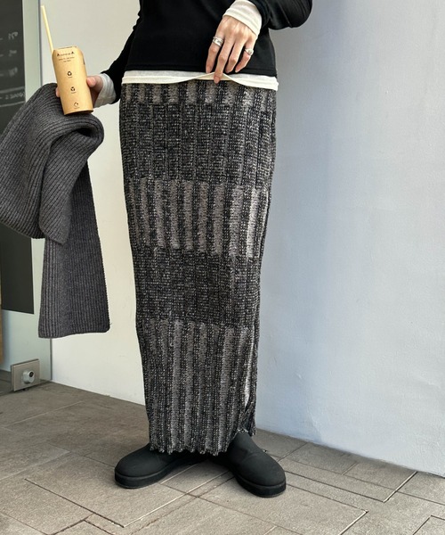 select MOCA（セレクトモカ） スカート メランジリブニットタイト